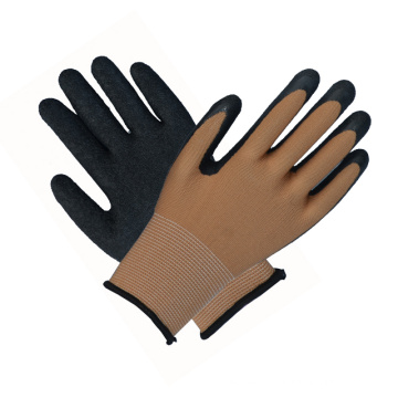 Gants de sécurité noirs de protection en latex revêtu de main-d&#39;œuvre